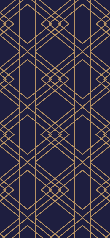 Vintage vinyl rug with golden interlaced squares - TenStickers