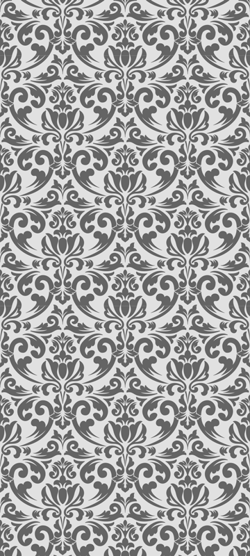 Vintage vinyl rug with abstract damask design - TenStickers