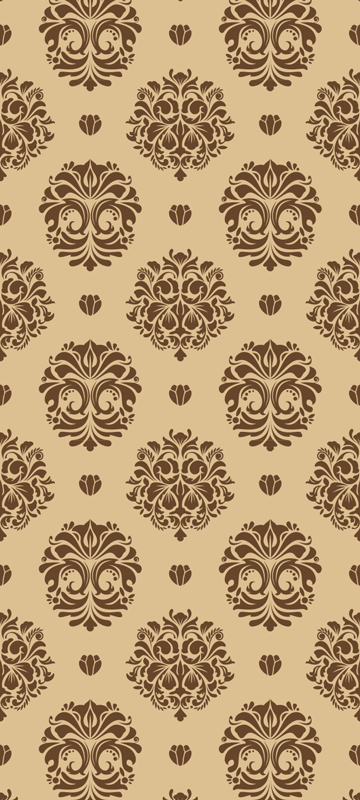 Vintage vinyl rug beige vintage damask design - TenStickers