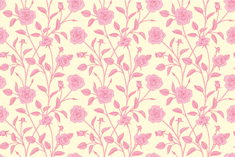 Vintage vinyl rug with small pink roses - TenStickers