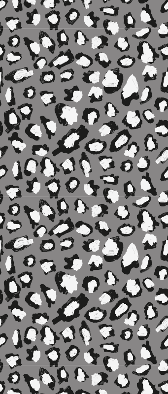 Animal vinyl rug in gray and white leopard print - TenStickers