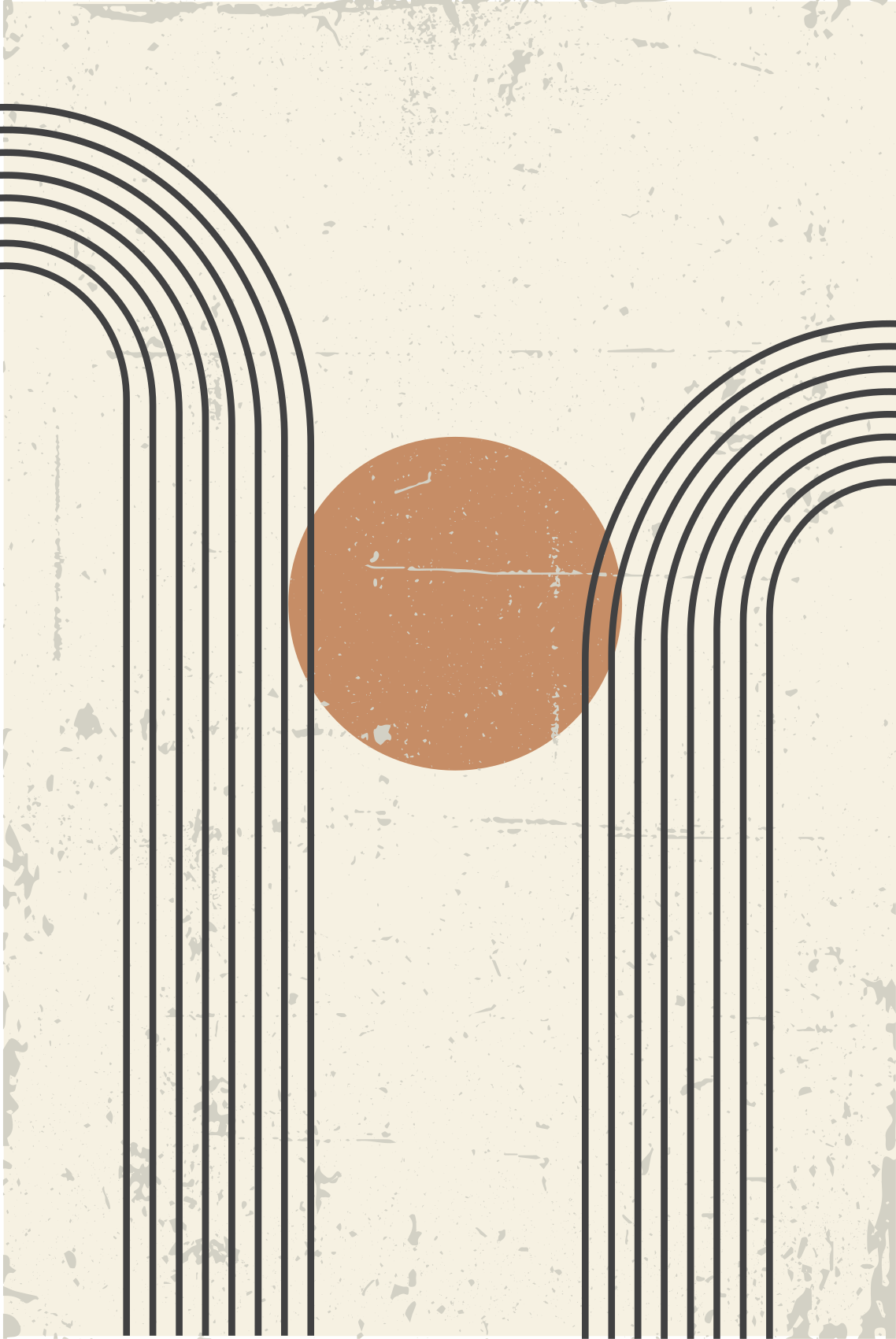 Modern vinyl rug abstract semicircle design - TenStickers