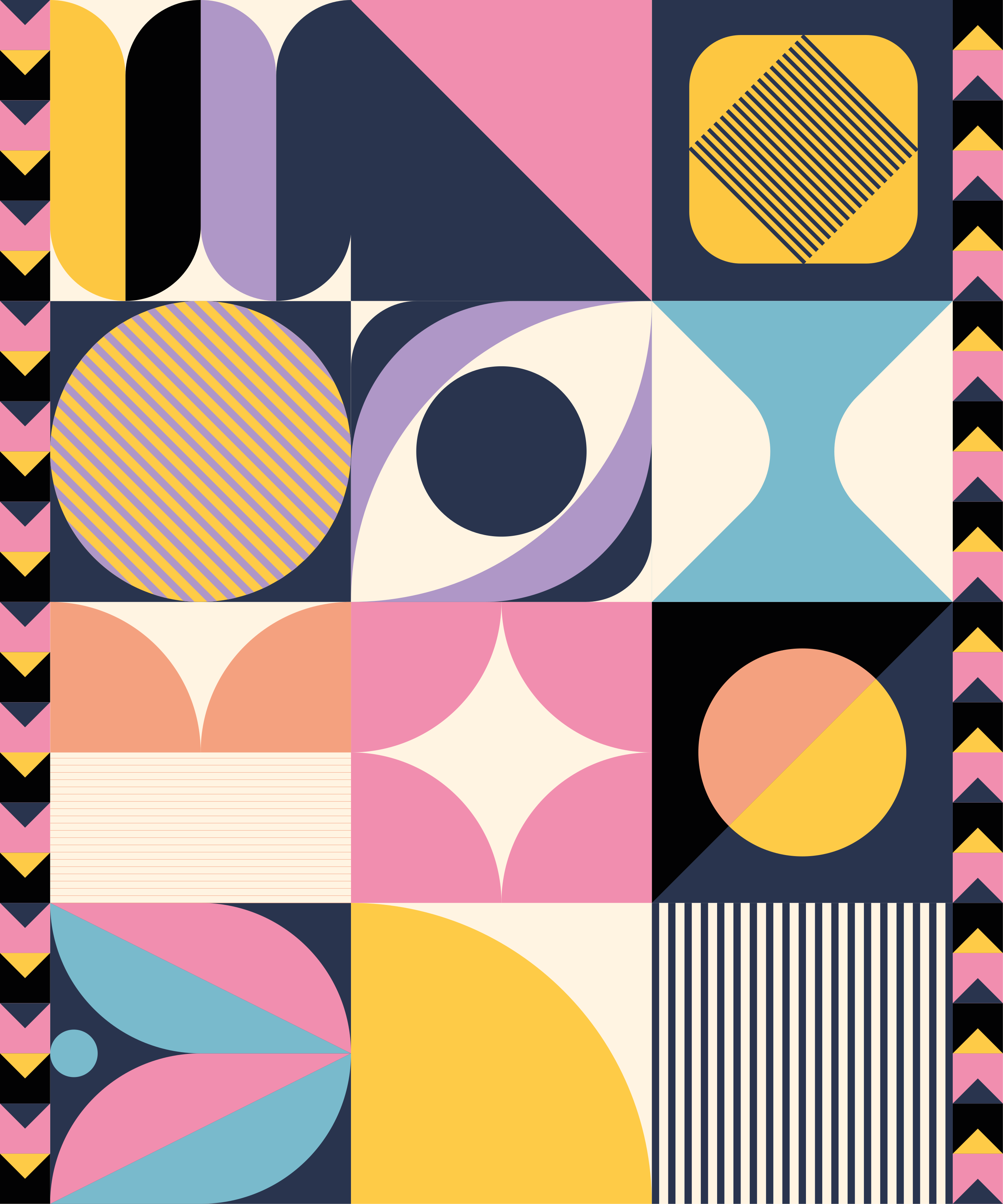 Modern vinyl rug multi-figure geometric art - TenStickers