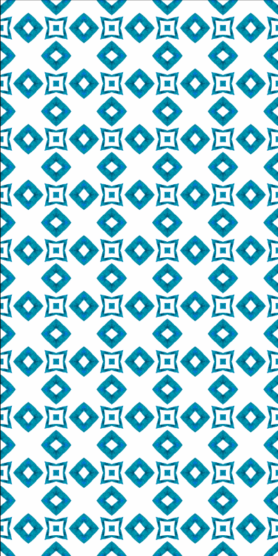 Textured vinyl rug with geometric blue diamond pattern - TenStickers