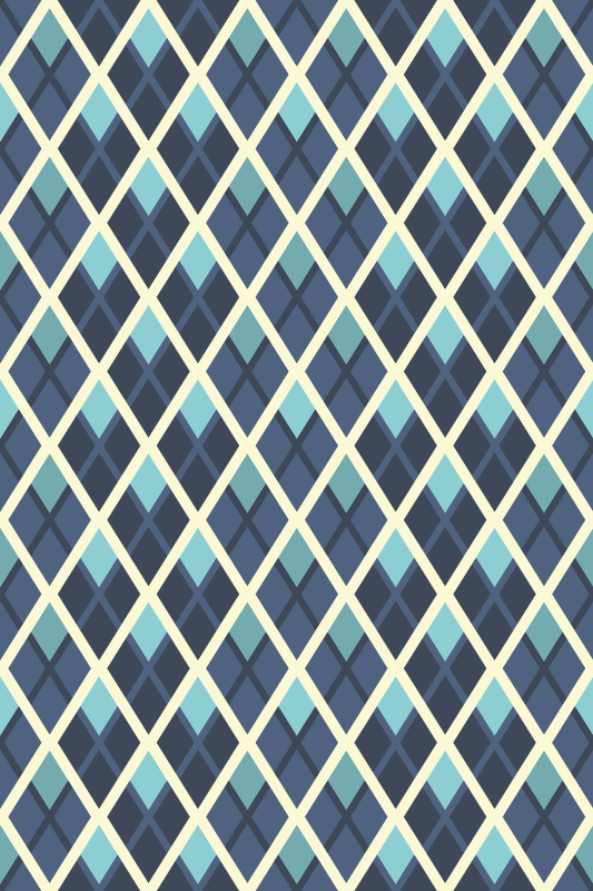 Textured vinyl rug with abstract colorful diamond design - TenStickers