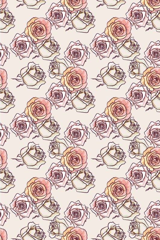 Vintage vinyl rug with english roses pattern - TenStickers