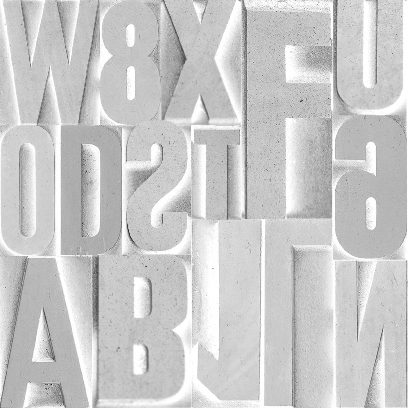 Custom rug with 3d grey lettering design - TenStickers