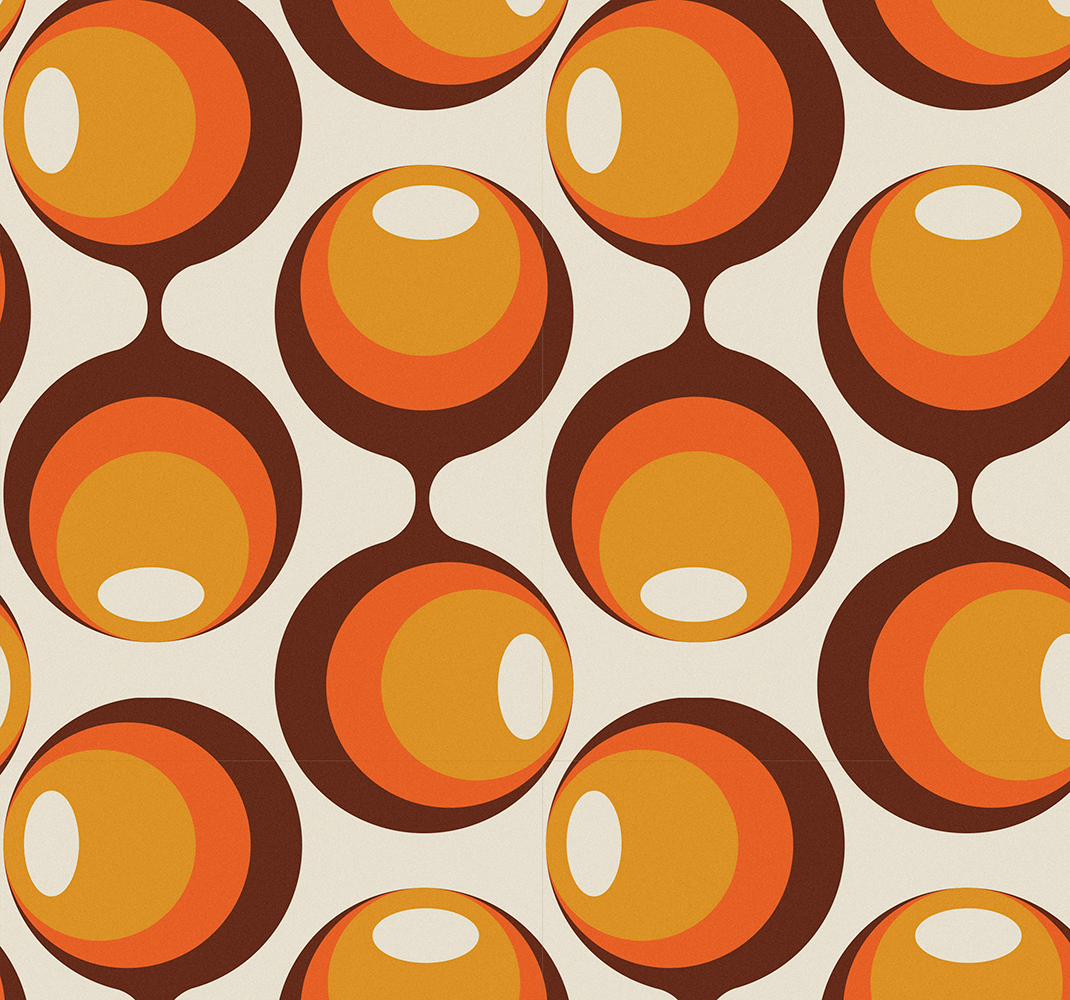 Vintage vinyl rug in retro semi oblong shape - TenStickers