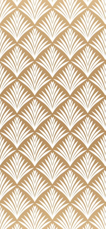 Vintage vinyl rug with golden leaf decor design - TenStickers