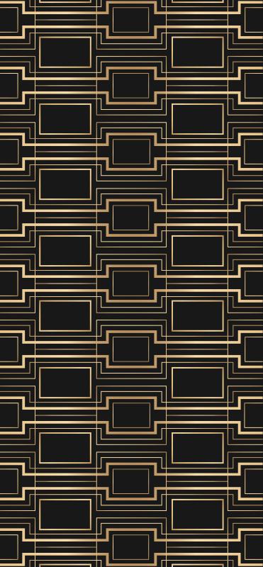 Vintage vinyl rug with gold frame art decor pattern - TenStickers