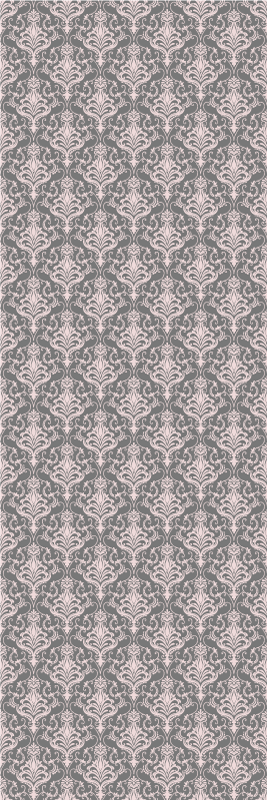 Vintage vinyl rug with dark gray and pink stripes - TenStickers