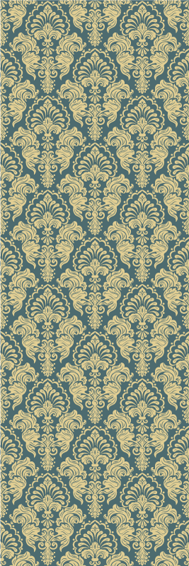Vintage vinyl rug in turquoise and yellow pattern - TenStickers