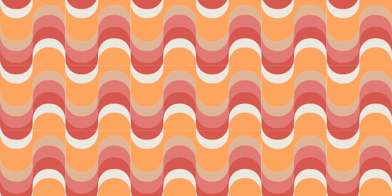 Vintage vinyl rug 70's retro waves design - TenStickers