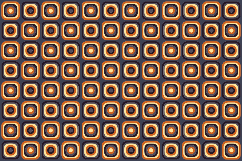 Vintage vinyl rug 70s circle squares design - TenStickers