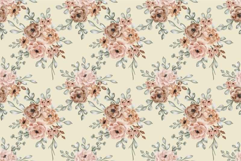 Vintage vinyl rug with romantic large rose painting - TenStickers