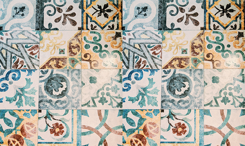 Vintage vinyl rug retro mosaic design - TenStickers