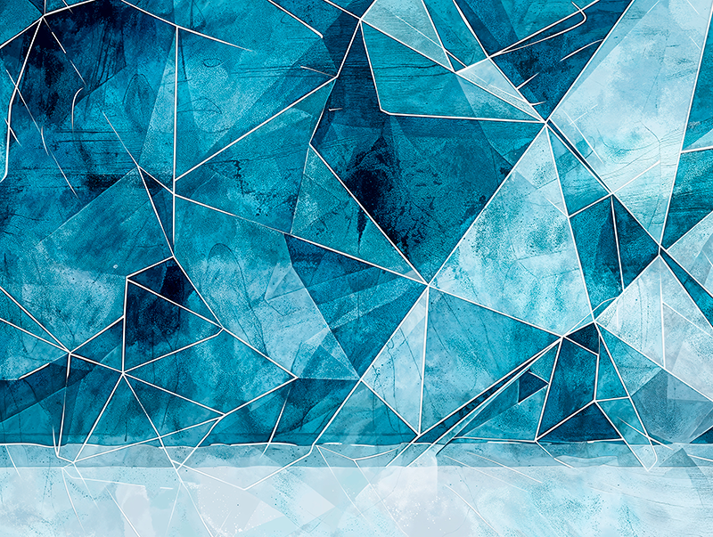 Textured vinyl rug in fractured azure - TenStickers