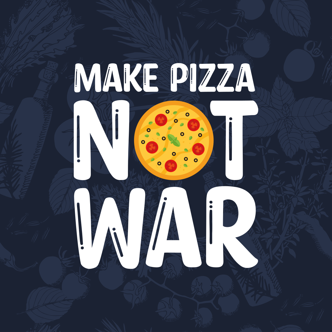 Custom rug fun quotes make pizza - TenStickers