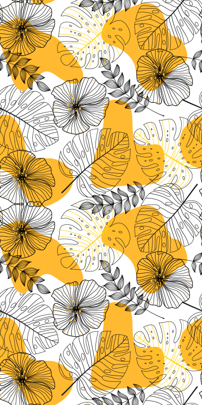 Textured vinyl rug in flower design pattern - TenStickers