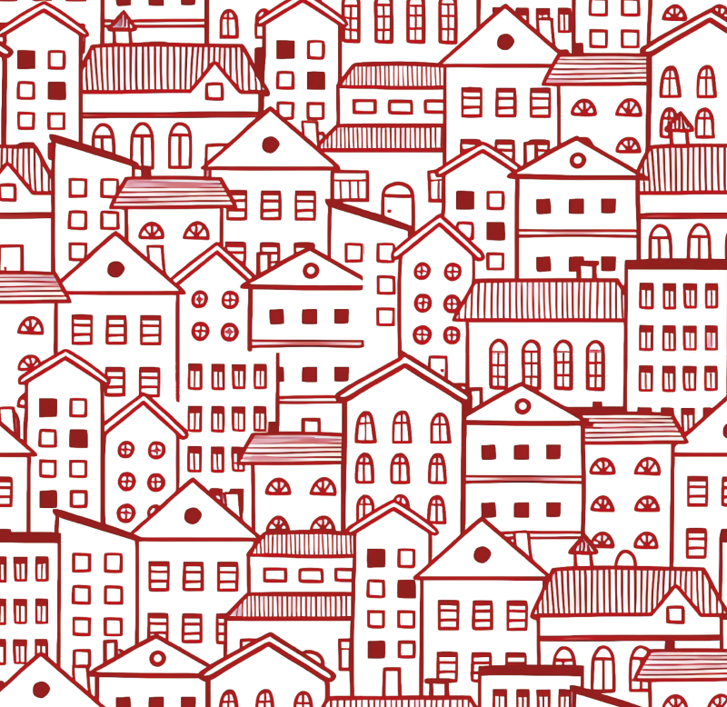 Textured vinyl rug with modern city comic style - TenStickers