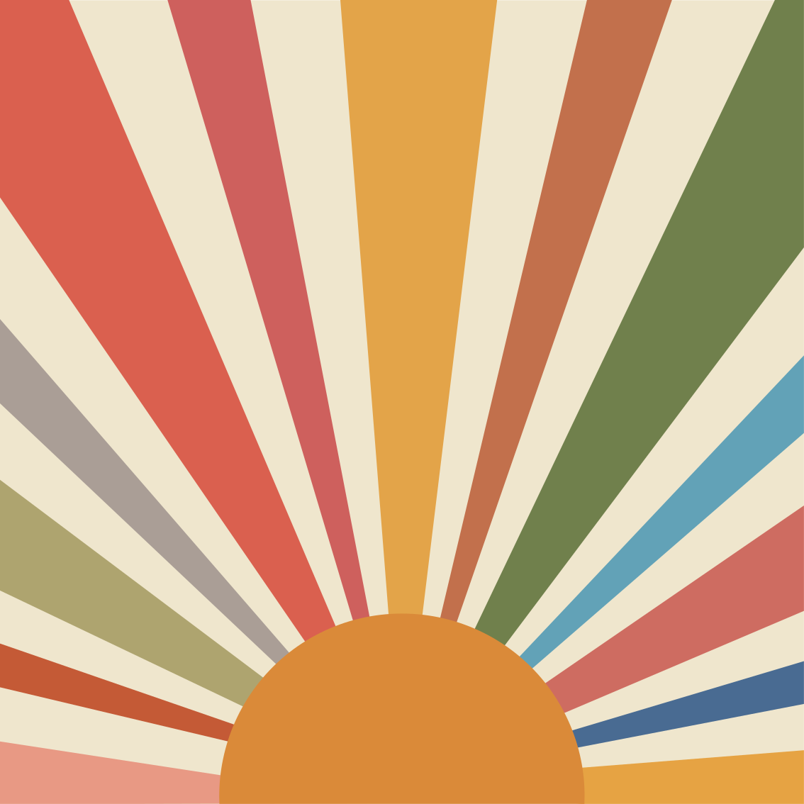 Geometric vinyl rug with vibrant sun wall art - TenStickers