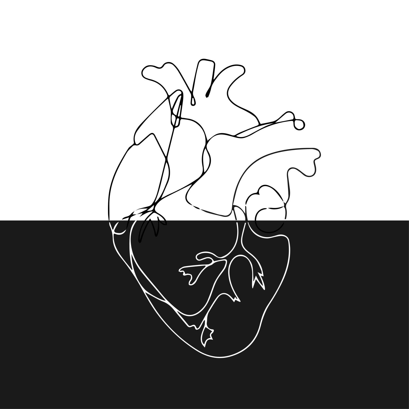 Geometric vinyl rug geometrical heart line art - TenStickers