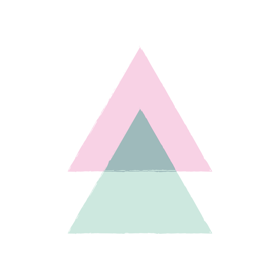 Geometric vinyl rug with blue and pink triangles - TenStickers