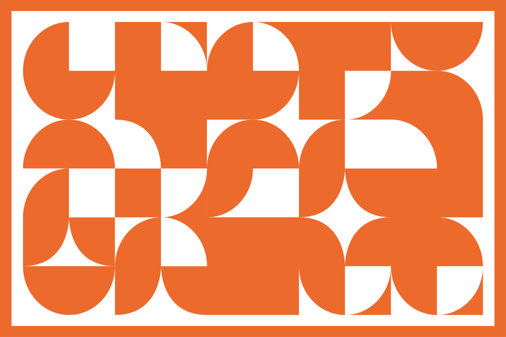 Geometric vinyl rug orange circle pattern - TenStickers