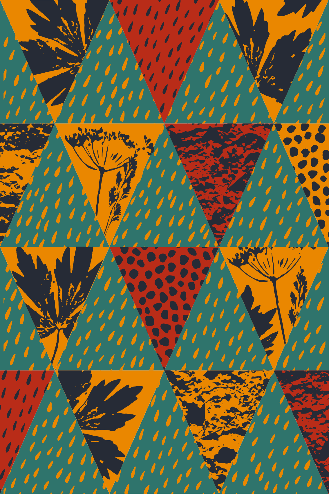 Geometric vinyl rug rain geometric design - TenStickers
