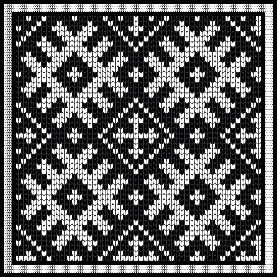 Geometric vinyl rug with viking linked squares pattern - TenStickers