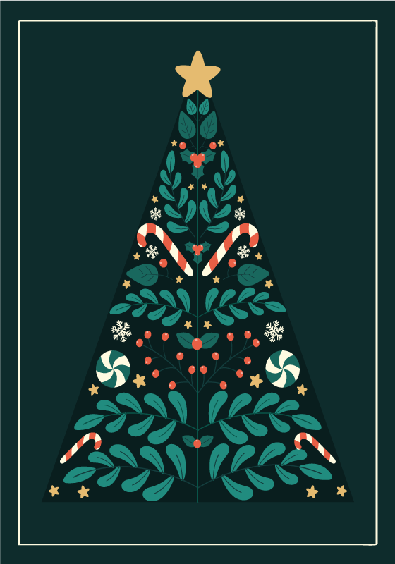 Christmas vinyl rug christmas tree mat - TenStickers