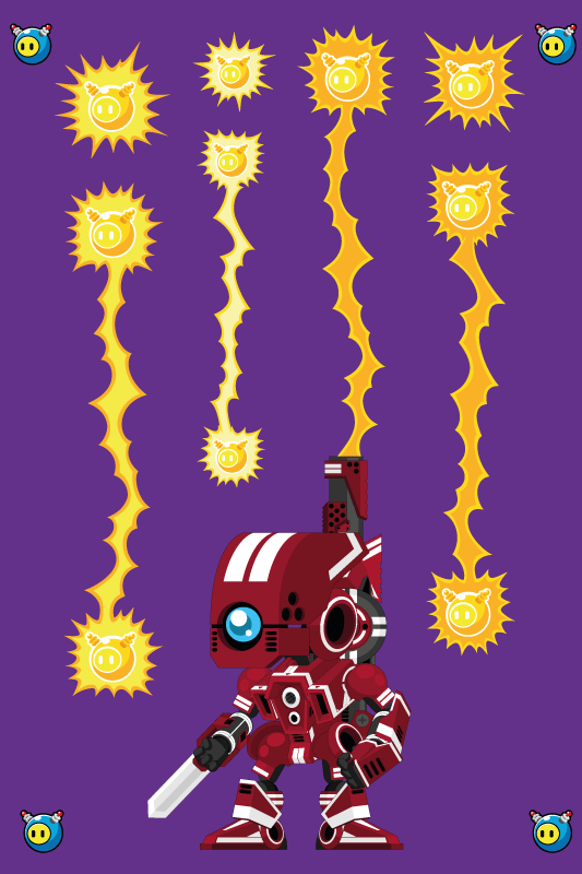 Robot shooting up game vinyl rug - TenStickers