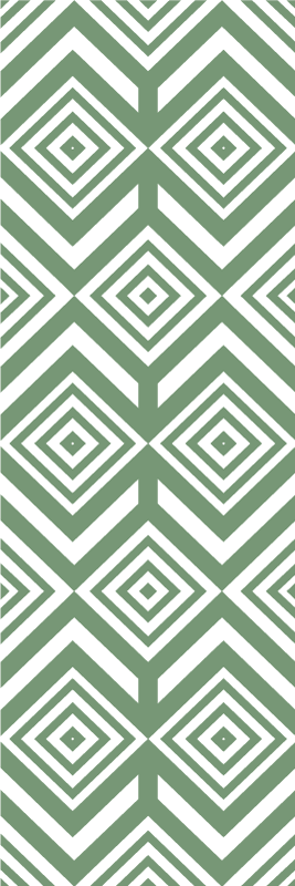 Living room vinyl rug with green rhombuses - TenStickers