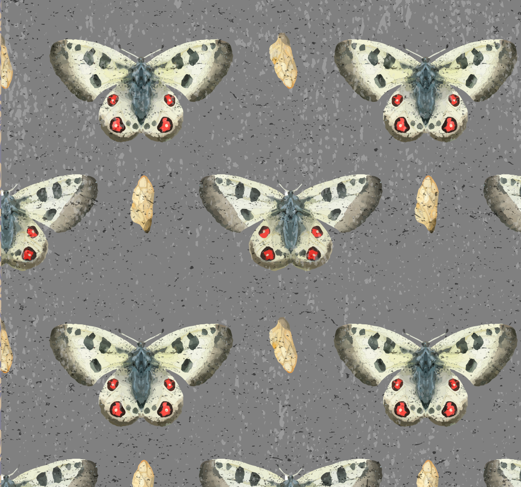 Grey vinyl rug with simple butterfly pattern - TenStickers
