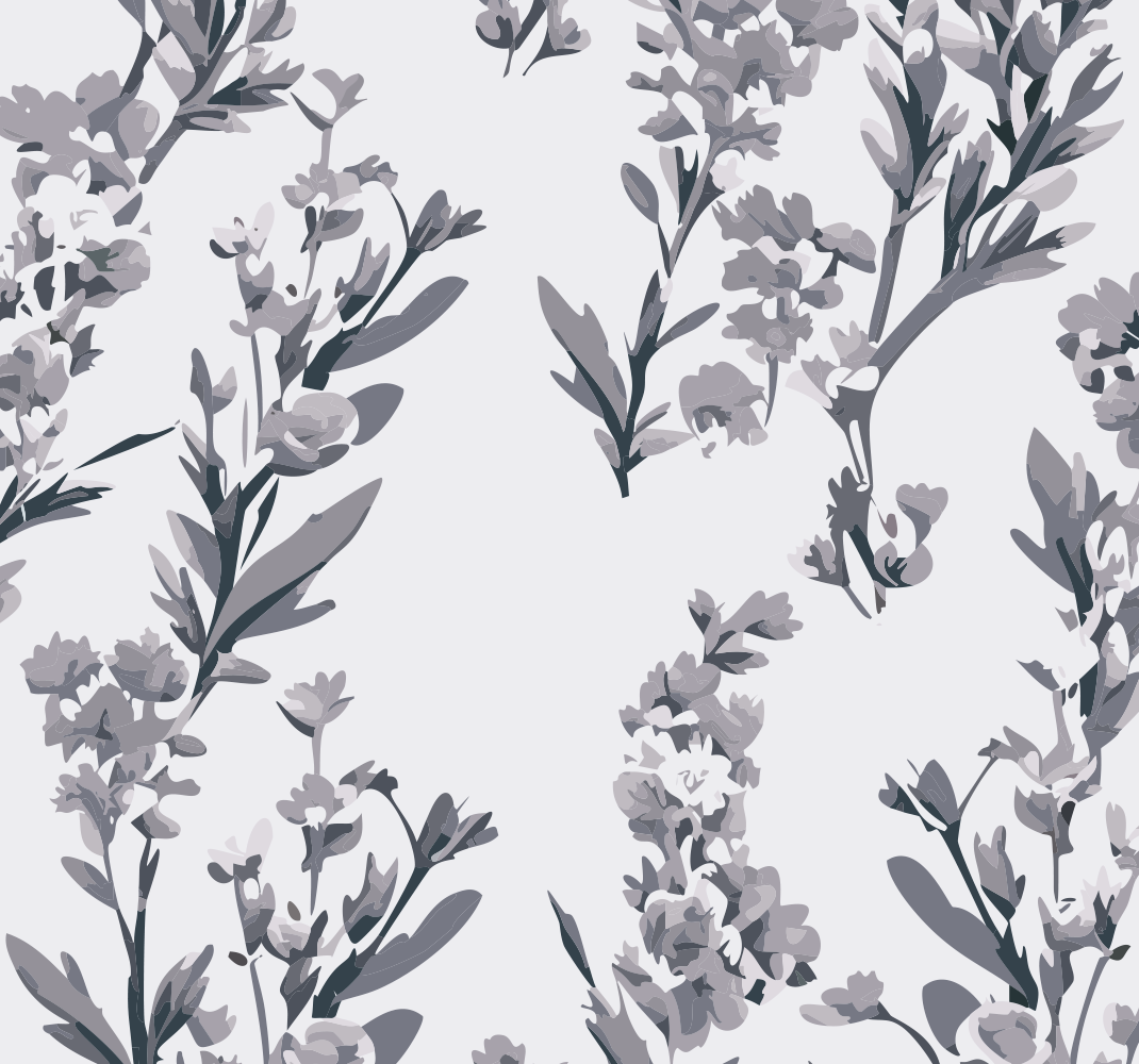 Grey vinyl rug with floral pattern - TenStickers