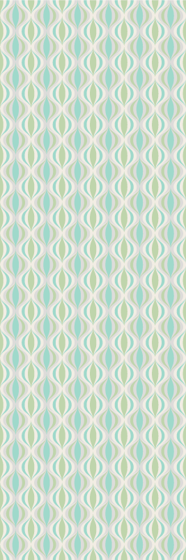 Hall vinyl rug in light-colored 70s pattern - TenStickers