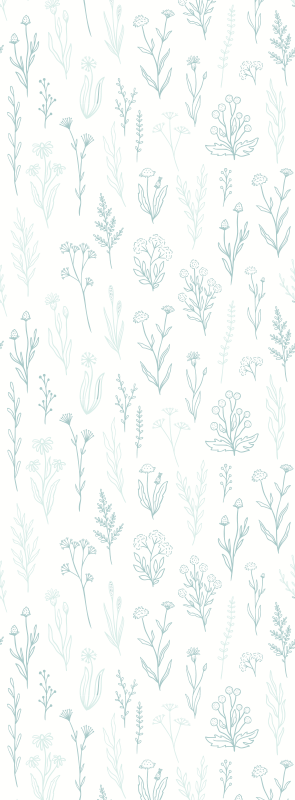 Hall vinyl rug with flower design on white background - TenStickers