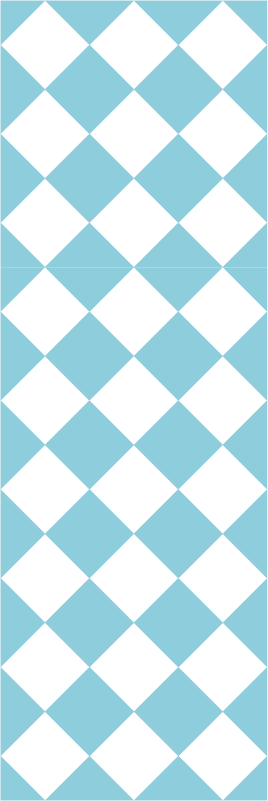 Hall vinyl rug in blue and white squared design - TenStickers