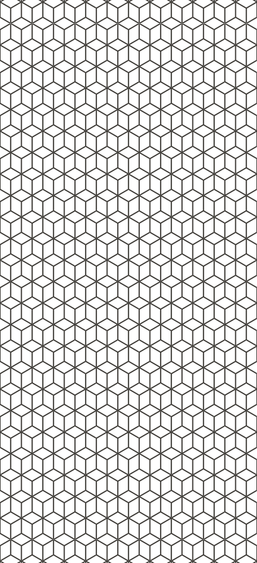 Hall vinyl rug with nordic style border squares - TenStickers