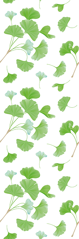Hall vinyl rug ginkgo leaves oil painting - TenStickers
