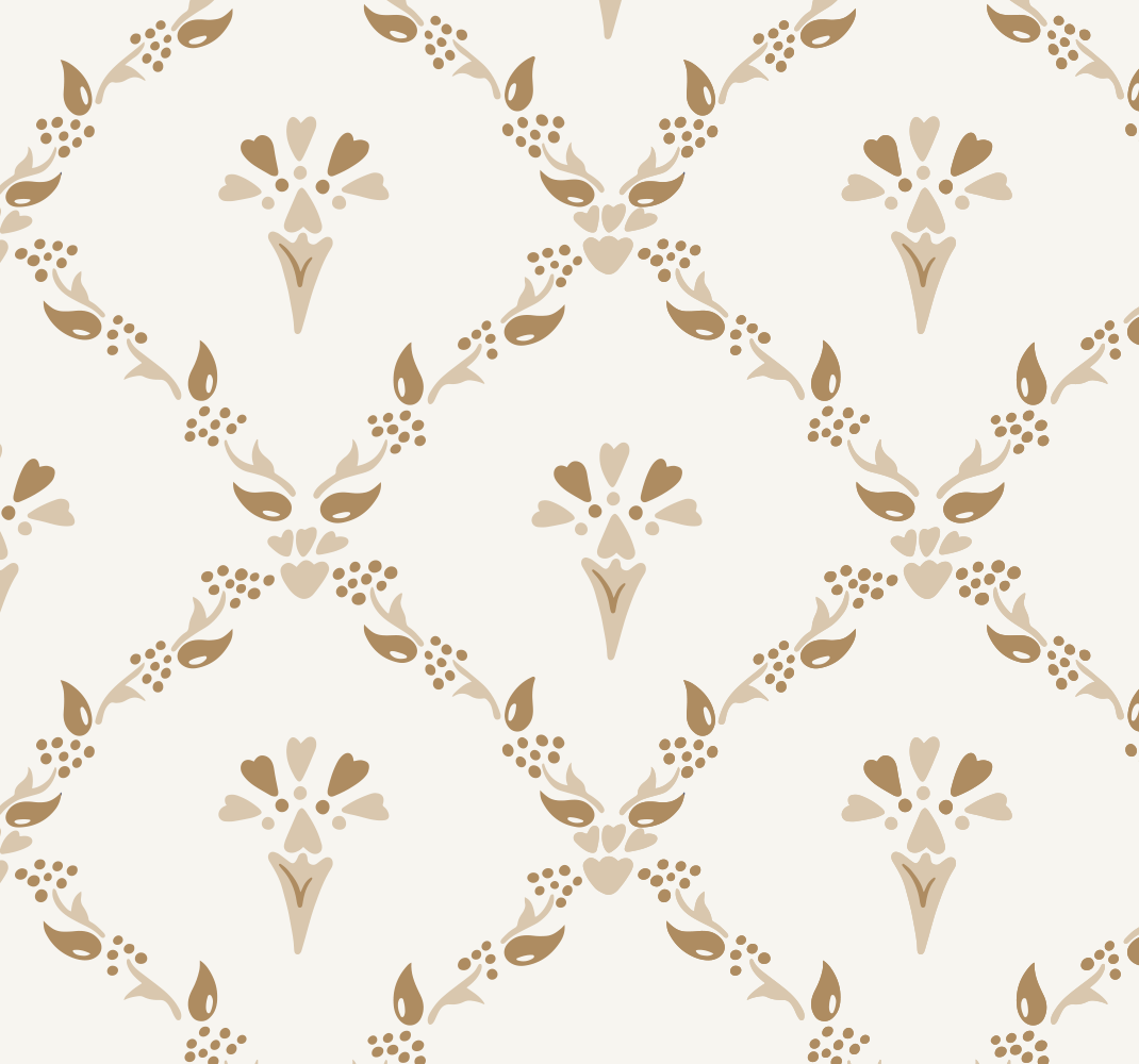 Beige vinyl rug with hexagonal floral design - TenStickers