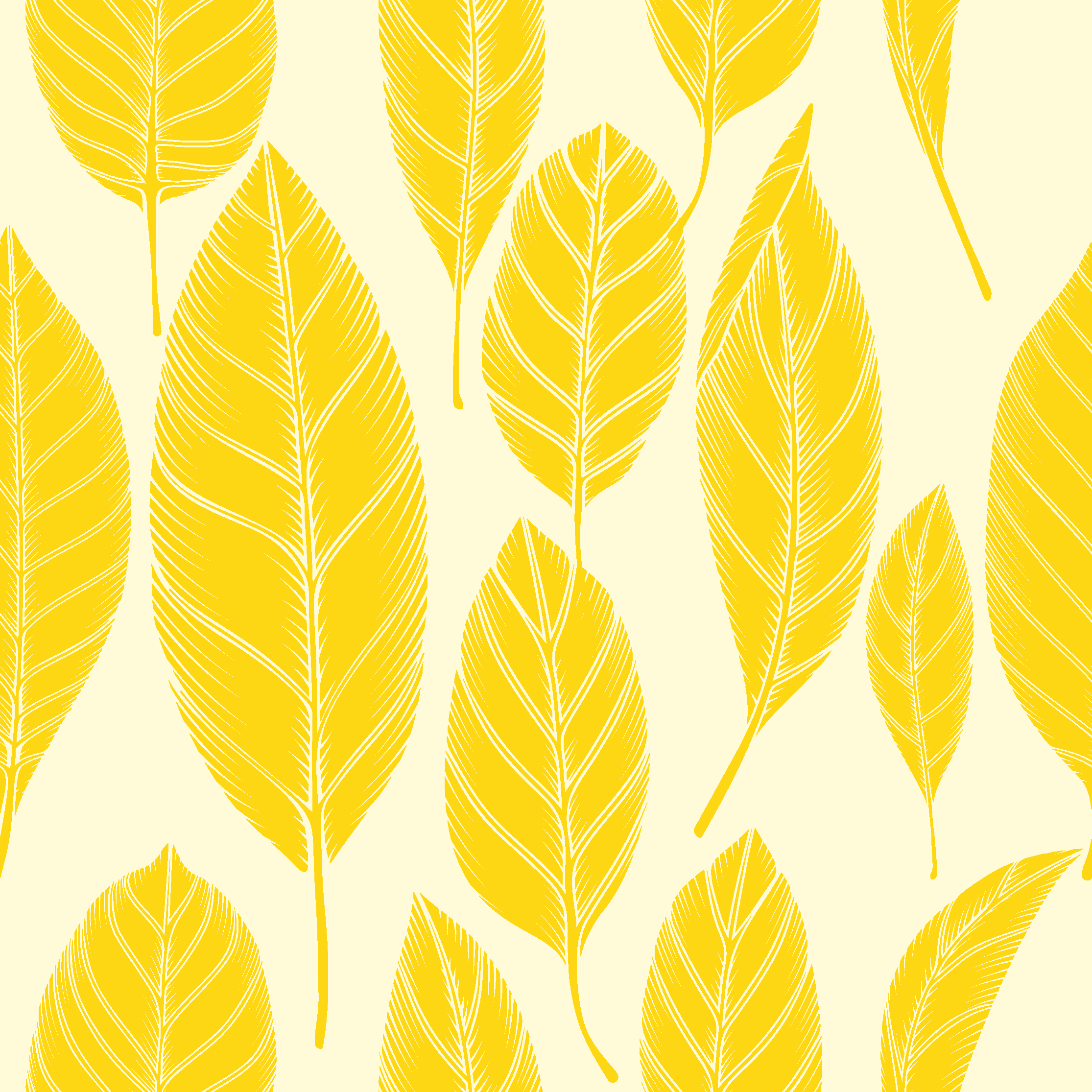 Yellow vinyl rug with large leaf design - TenStickers