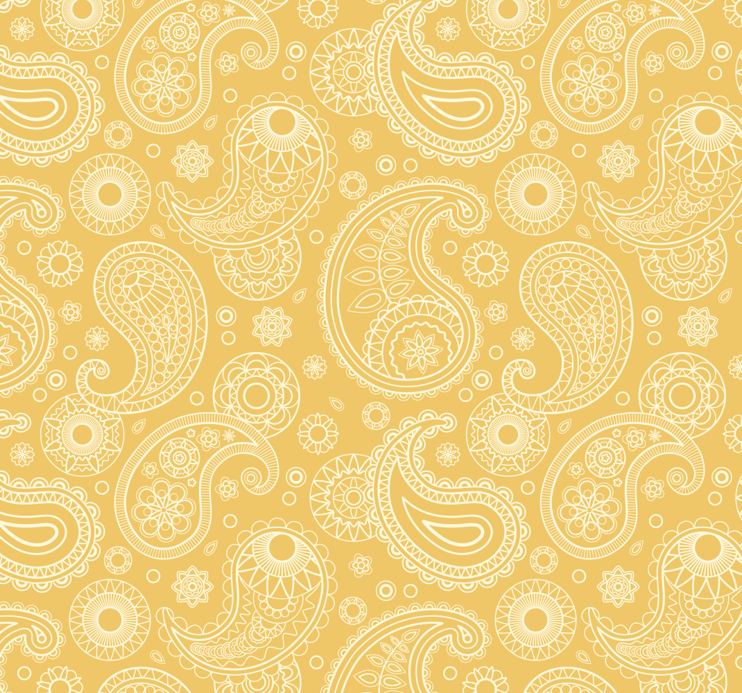 Yellow vinyl rug with arabic paisley design - TenStickers