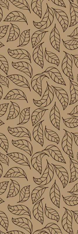 Brown vinyl rug with minimalist leaves on earth tones - TenStickers