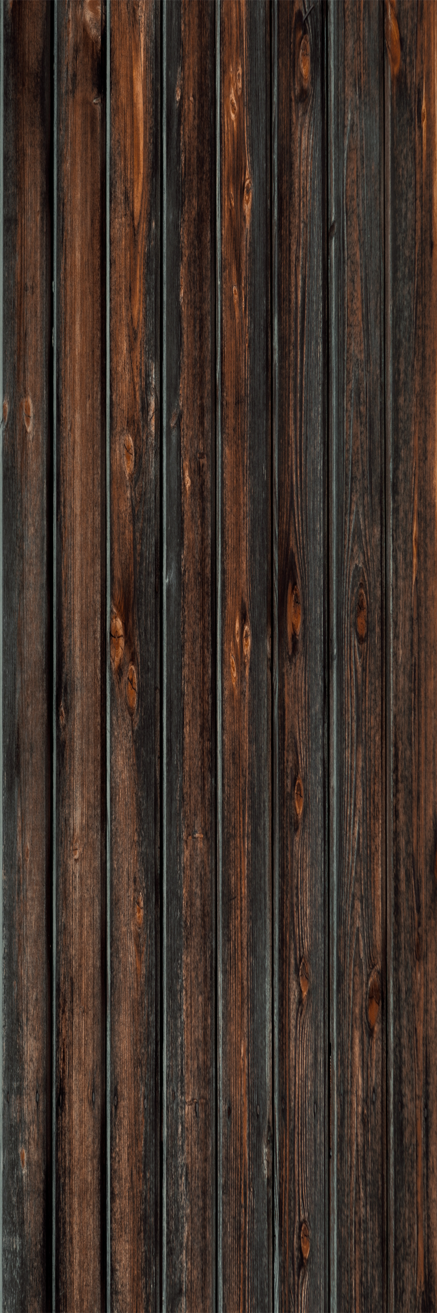 Brown vinyl rug in burnt black wood style - TenStickers