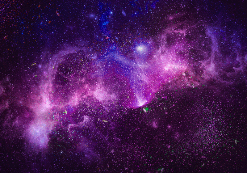Purple vinyl rug in abstract splashed purple galaxy - TenStickers