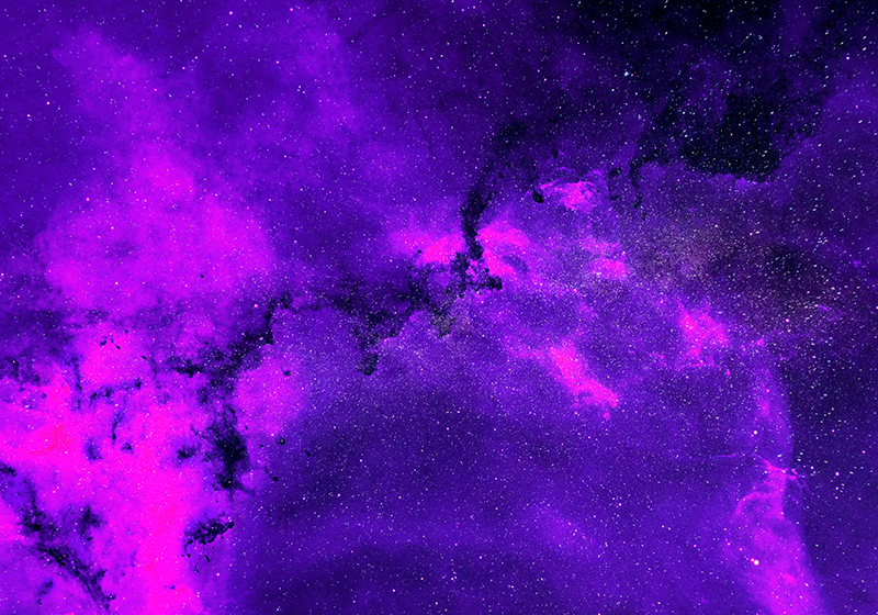 Purple vinyl rug cosmic nebula - TenStickers