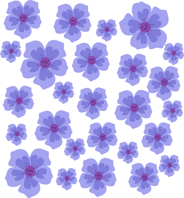 Purple vinyl rug with purple flowers for spring - TenStickers