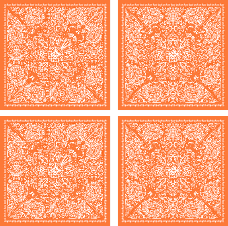 Orange vinyl rug paisley pattern design - TenStickers