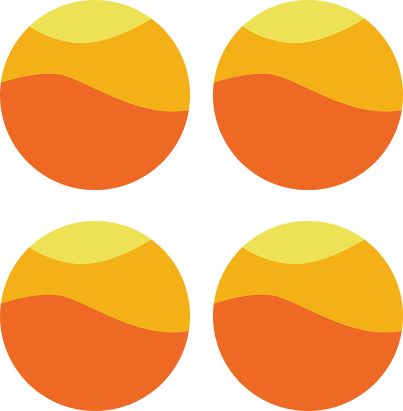 Orange vinyl rug 70s sun circle - TenStickers